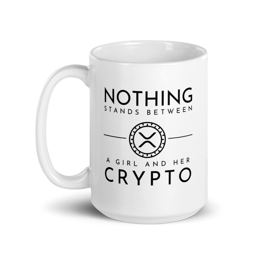 XRP White glossy mug