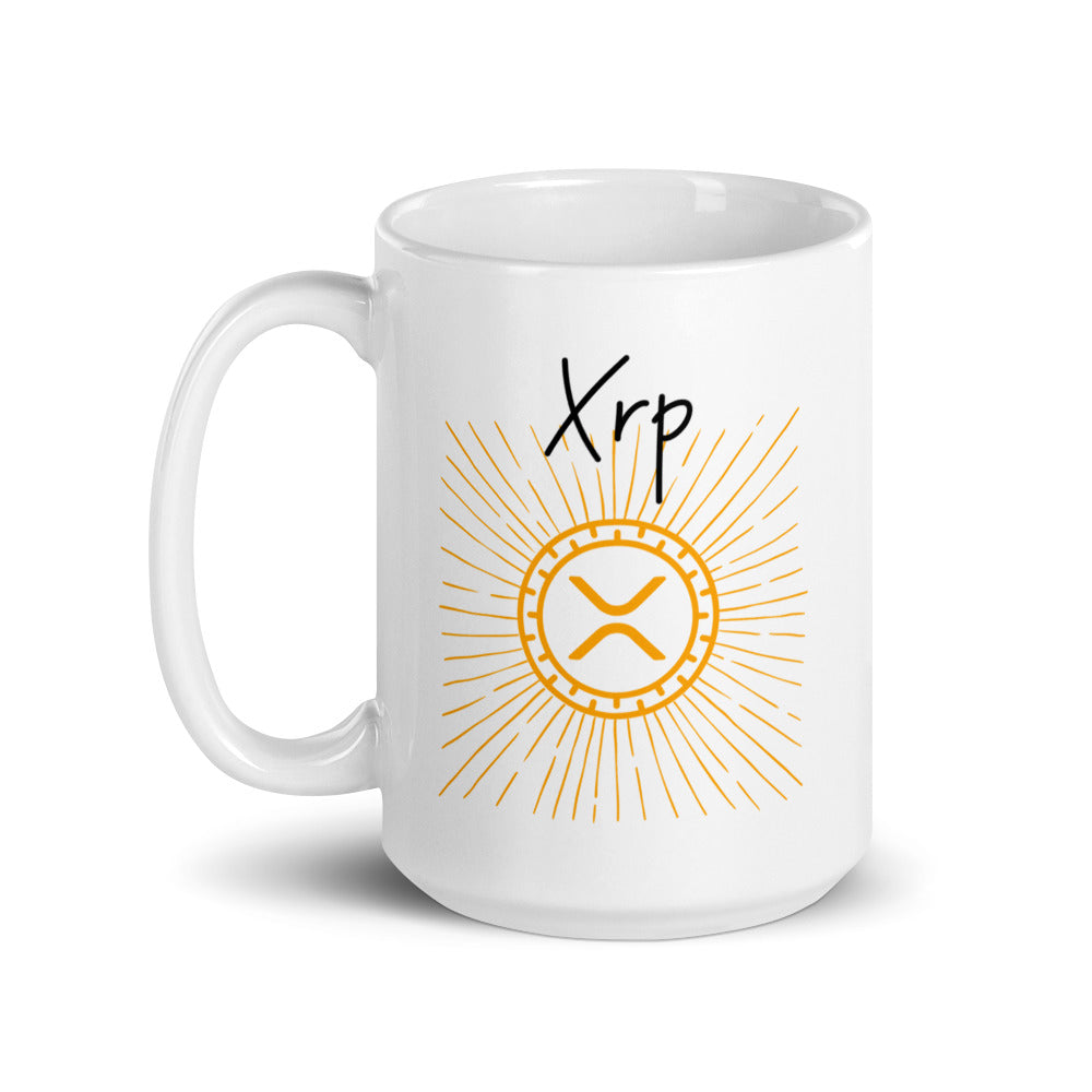 XRP White glossy mug