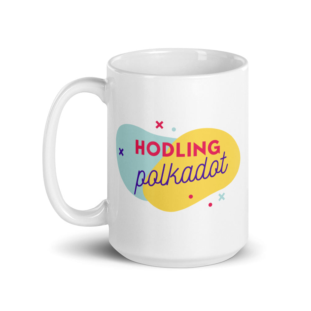 Polkadot Hodling White glossy mug