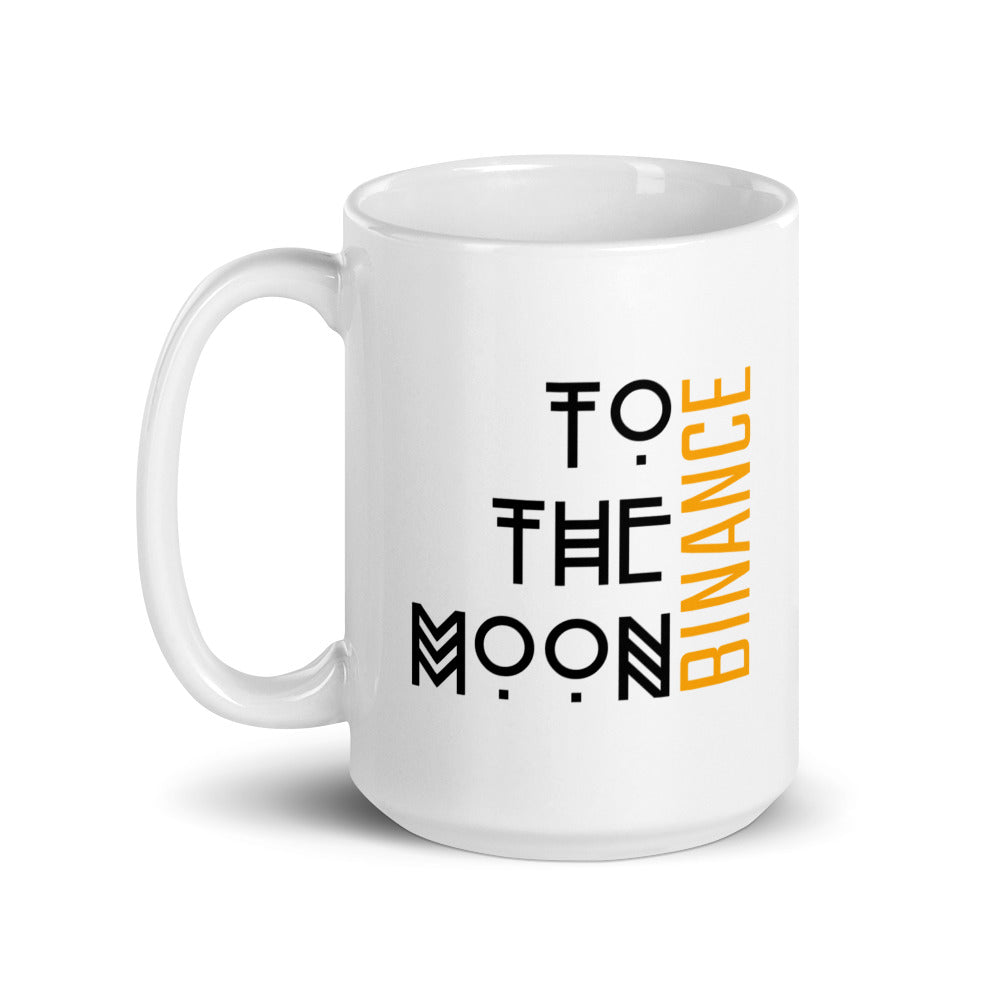 Binance White glossy mug