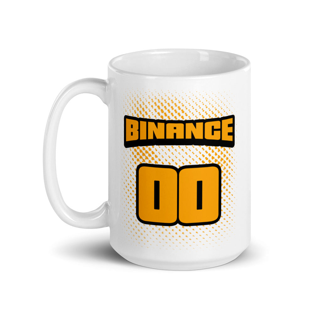 Binance Double 00 White glossy mug
