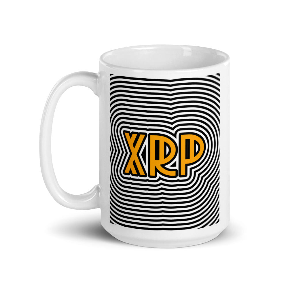 XRP Abstract White glossy mug