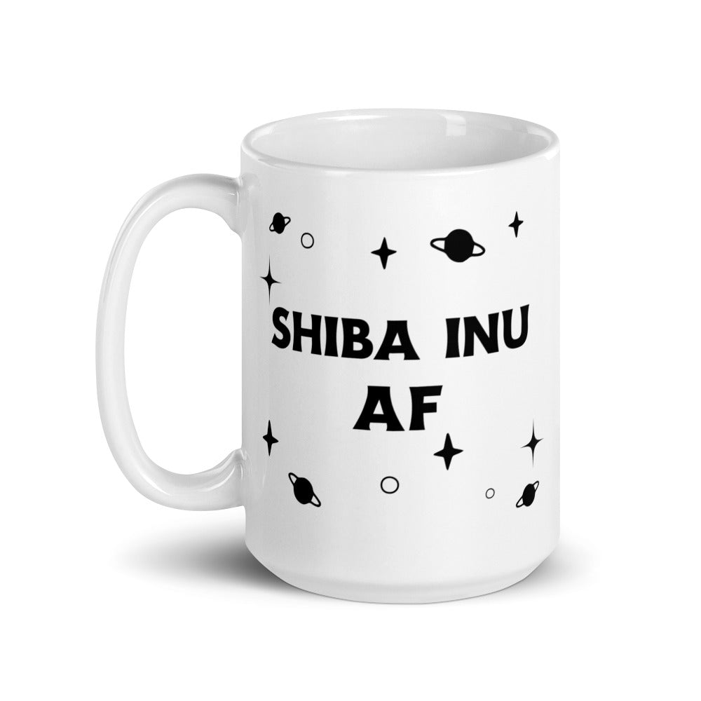 Shiba Inu AF White glossy mug