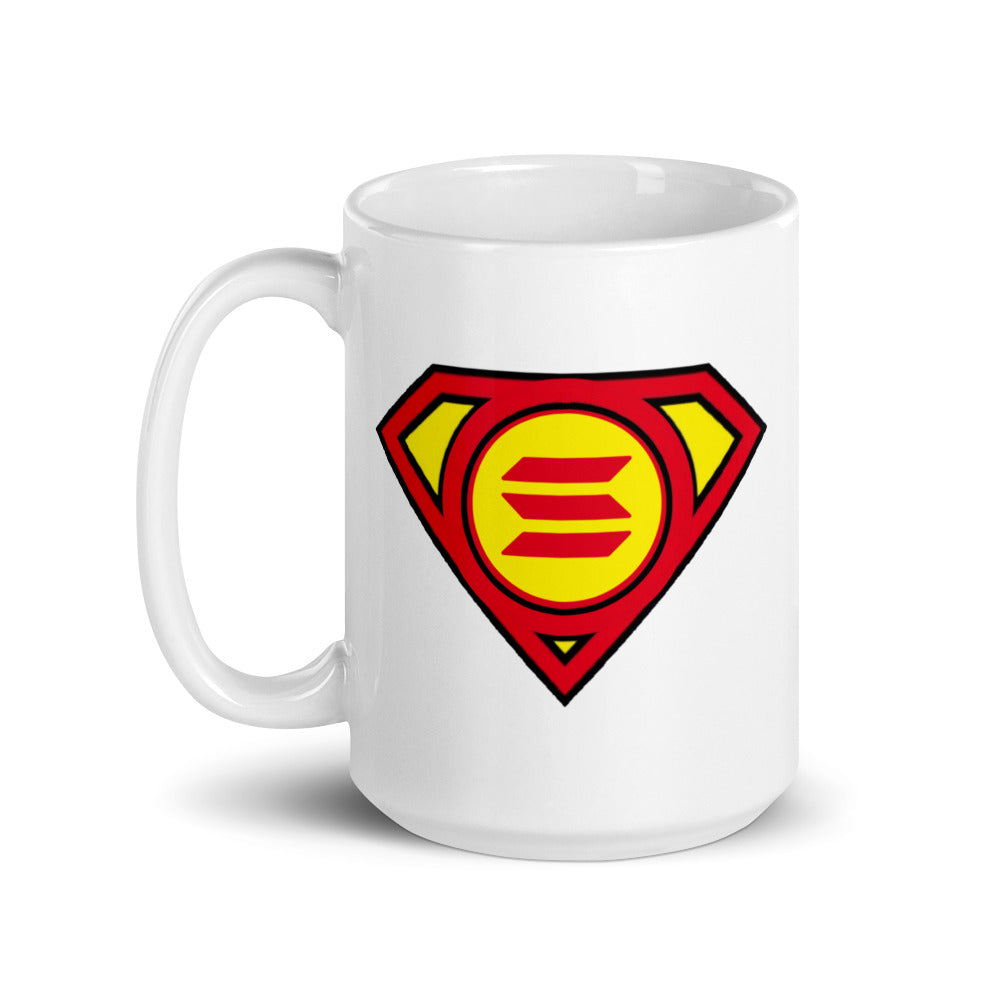 Solana Super Crypto White glossy mug