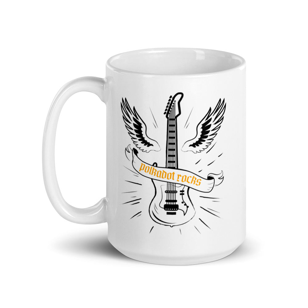 Polkadot Rocks White glossy mug