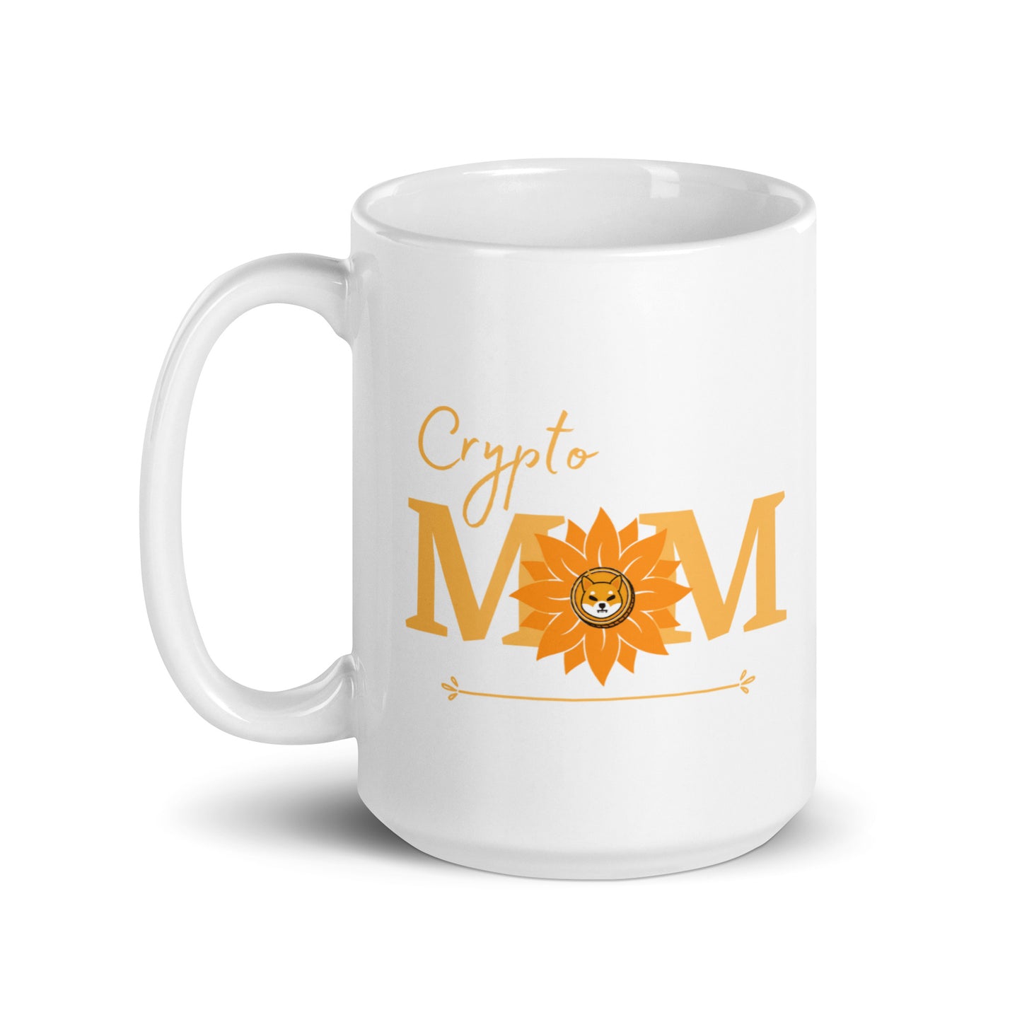 Shiba Inu Crypto Mom White glossy mug