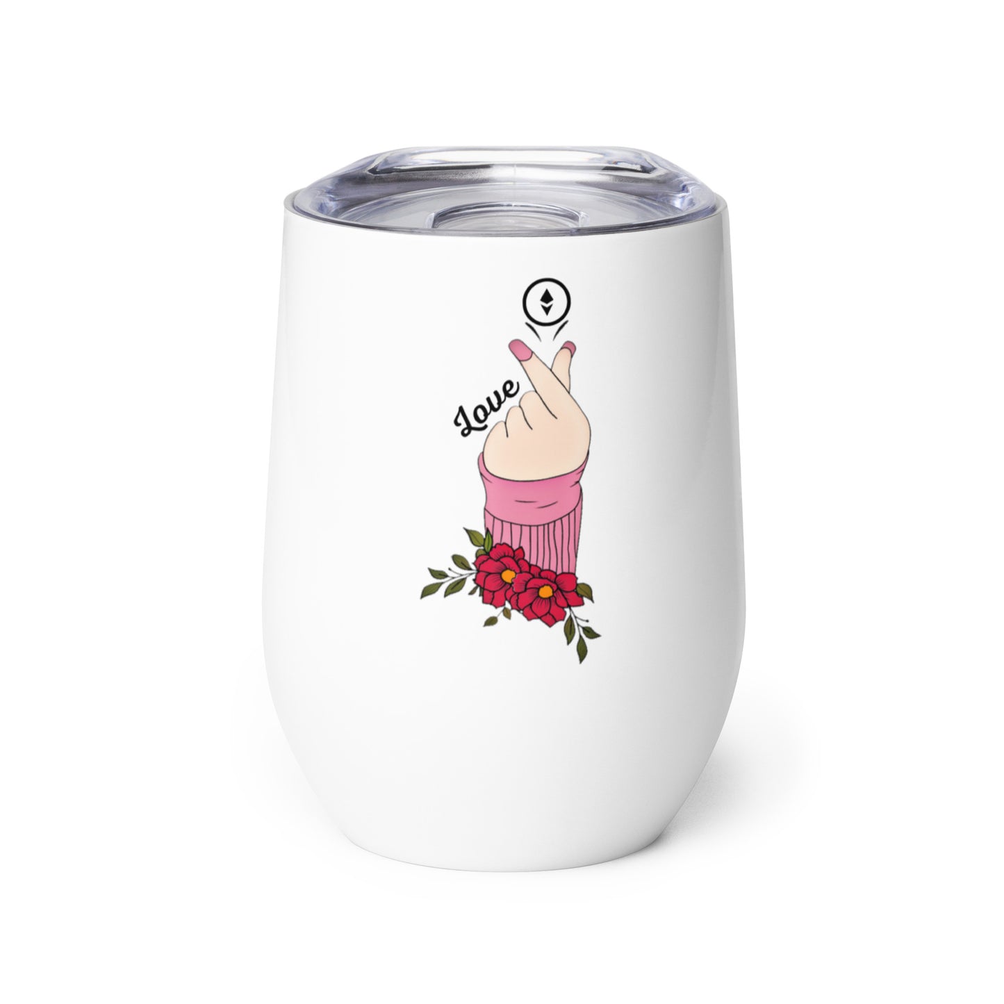 Ethereum Finger Heart Wine Tumbler