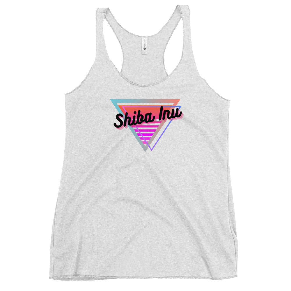 Shiba Inu Neon Triangle Women's Racerback Tank