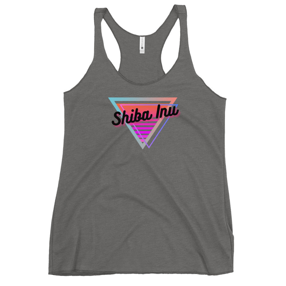 Shiba Inu Neon Triangle Women's Racerback Tank