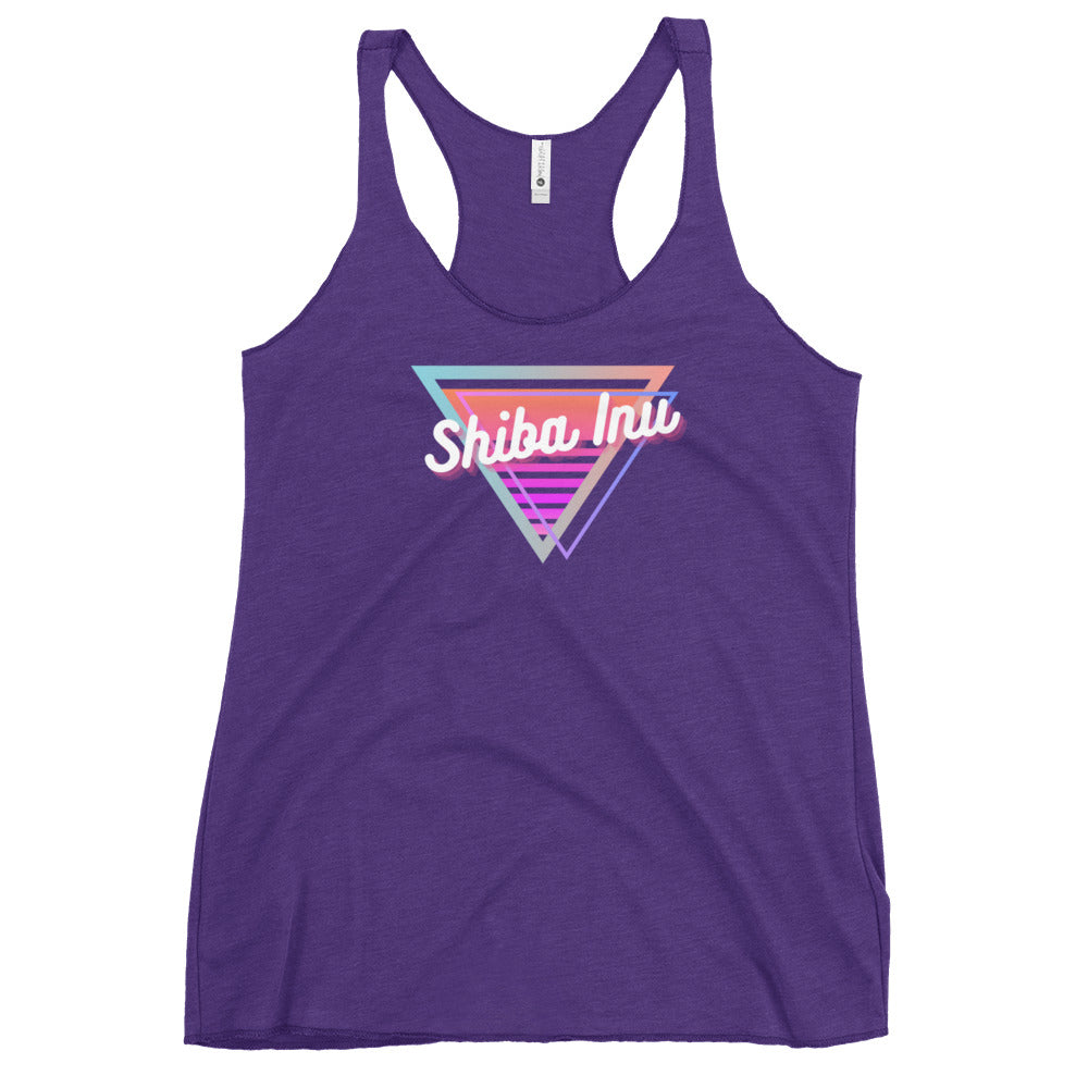 Shiba Inu Neon Triangle Women's Racerback Tank